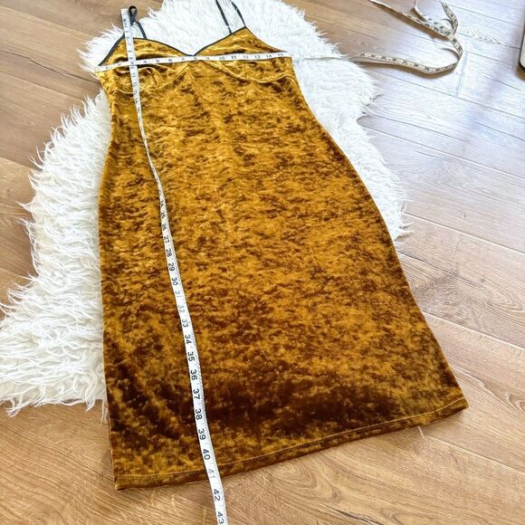 1.State Gold Crush Velvet Midi Slip Dress | Size M - Picture 9 of 10